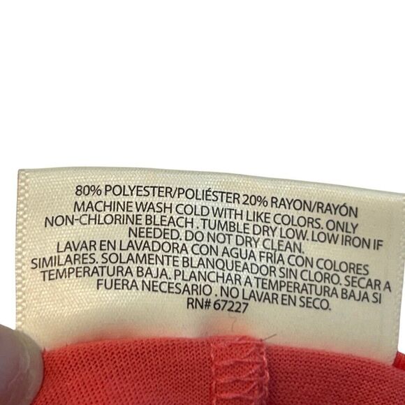 Bobbie Brooks Blouse Womens 1X Pink Coral Basic Knit Front Knot Casual Soft Top - Picture 7 of 7